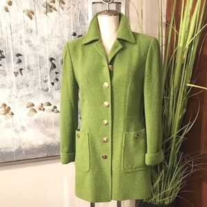 Escada Vintage Verde Geen Long Blazer Women's Size Small